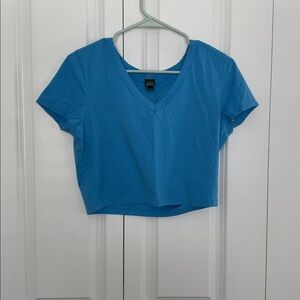 Wild Fable Blue V-Neck Crop Top